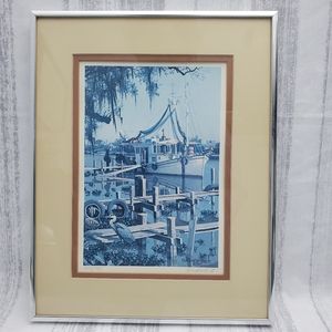 "Shrimping" By James Kendrick III Print Art Shrimp Boat Ocean Blue